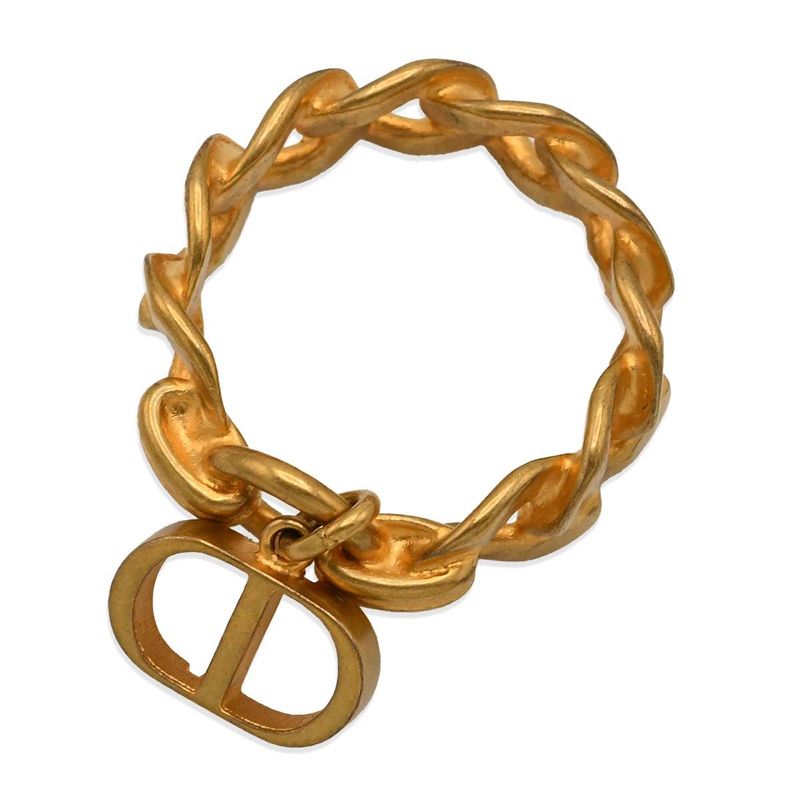 Christian DIOR Ring CD Logo L Approx 13.5 Gold Color Accessories Women H12921