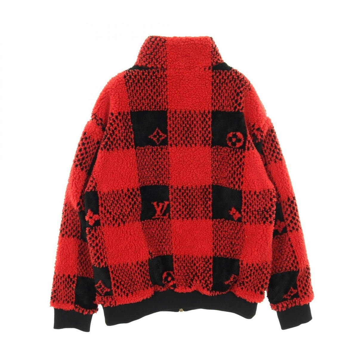 Louis Vuitton Jacket Damier Fleece Wool Red Black — view 2