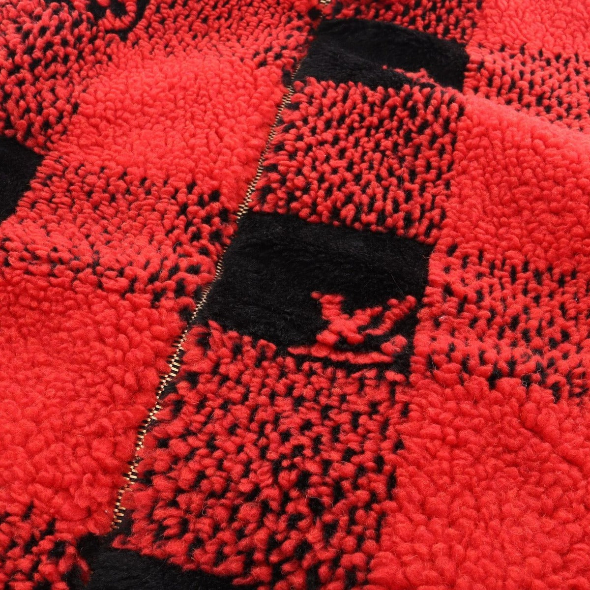 Louis Vuitton Jacket Damier Fleece Wool Red Black — view 7