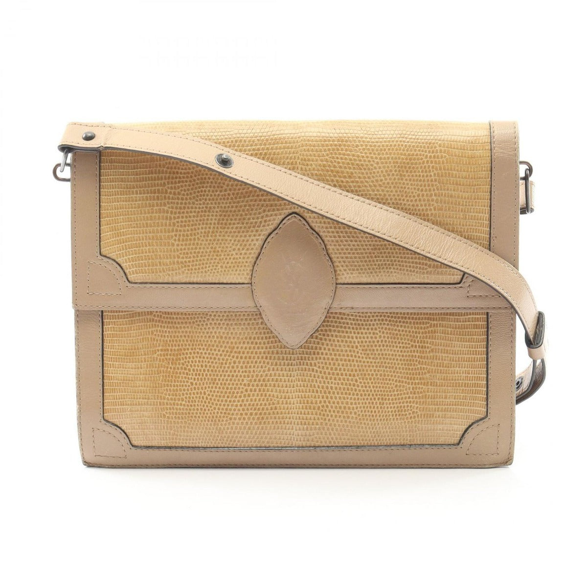 Saint Laurent Yves Shoulder Bag Cassandra Beige Exotic Cles Leather