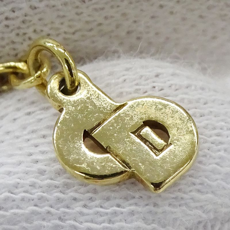 Dior Necklace Women's Branded Rhinestone Plated Gold Black CD Logo Accessory