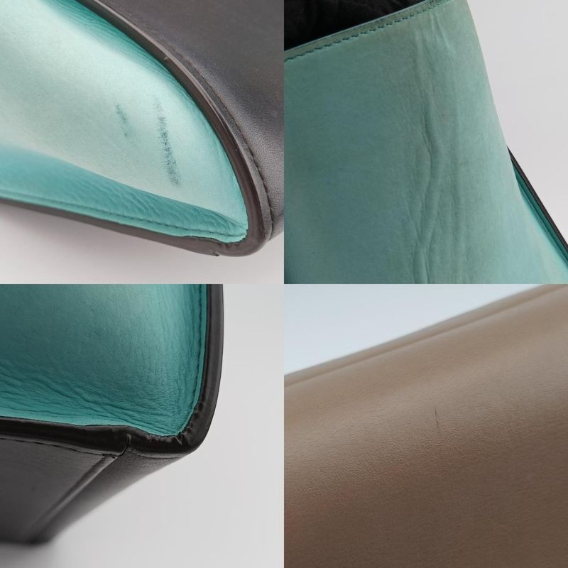 Celine Trapeze Small Beige X Black X Blue Leather X Suede W-vp-2155 W-mm-2175