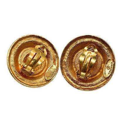 Chanel Earrings Coco Mark Gold Plated With Comet Gold