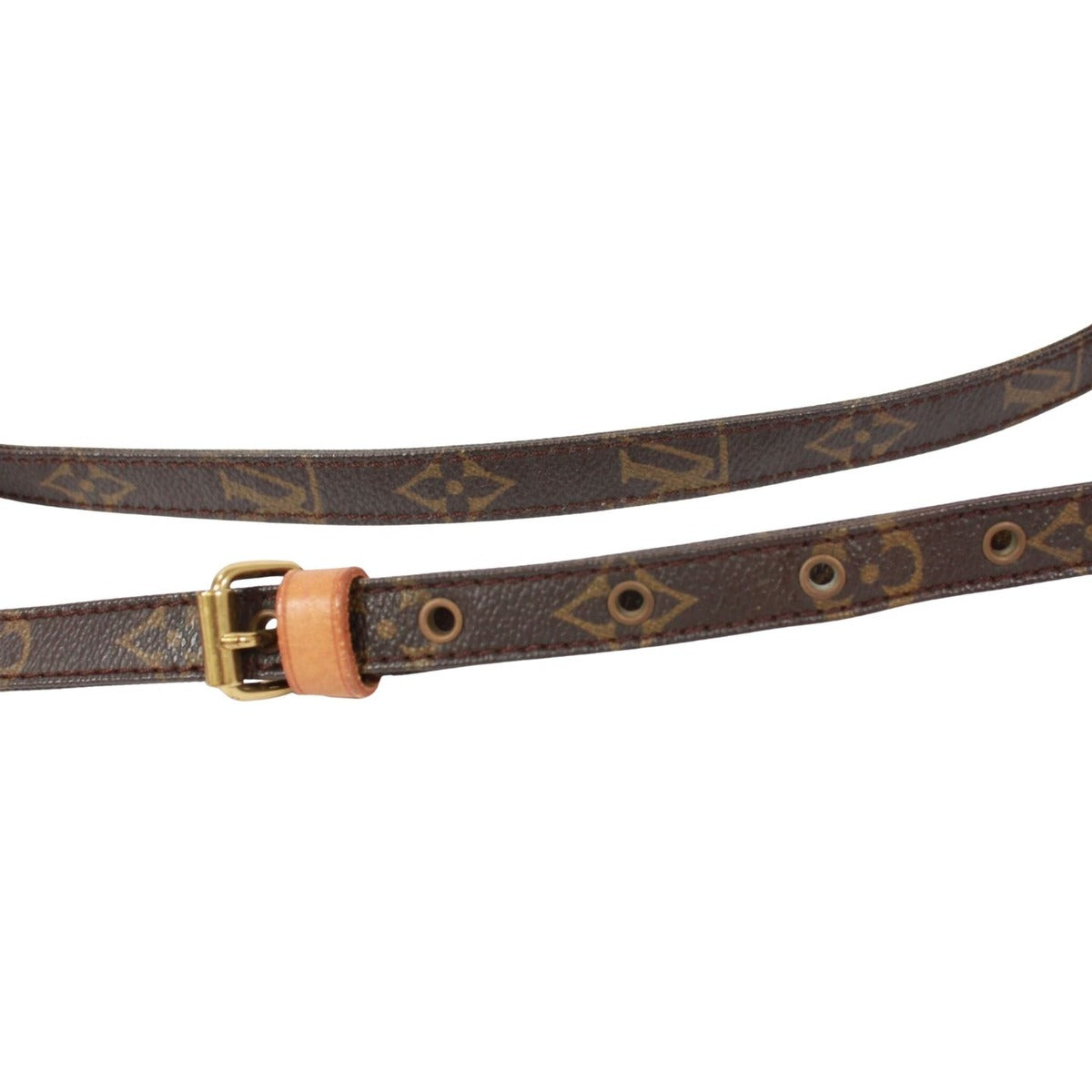 Louis Vuitton Danube Monogram Leather Brown Shoulder Bag Gold — view 11