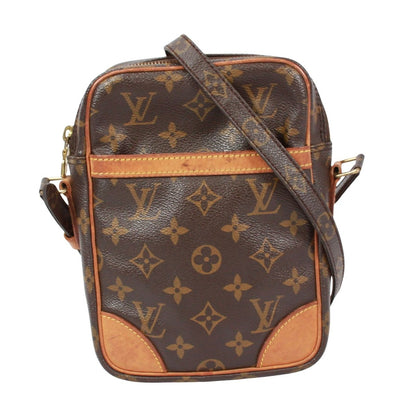 Louis Vuitton Danube Monogram Leather Brown Shoulder Bag Gold