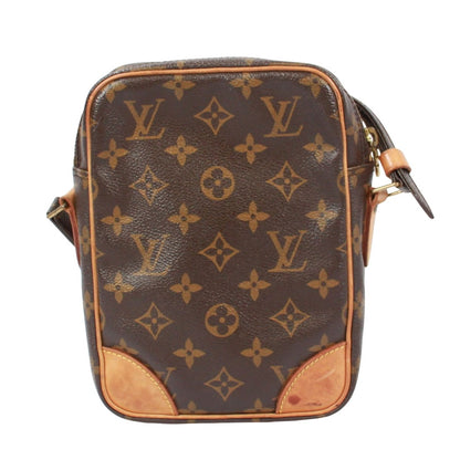 Louis Vuitton Danube Monogram Leather Brown Shoulder Bag Gold — view 3