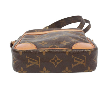 Louis Vuitton Danube Monogram Leather Brown Shoulder Bag Gold — view 4