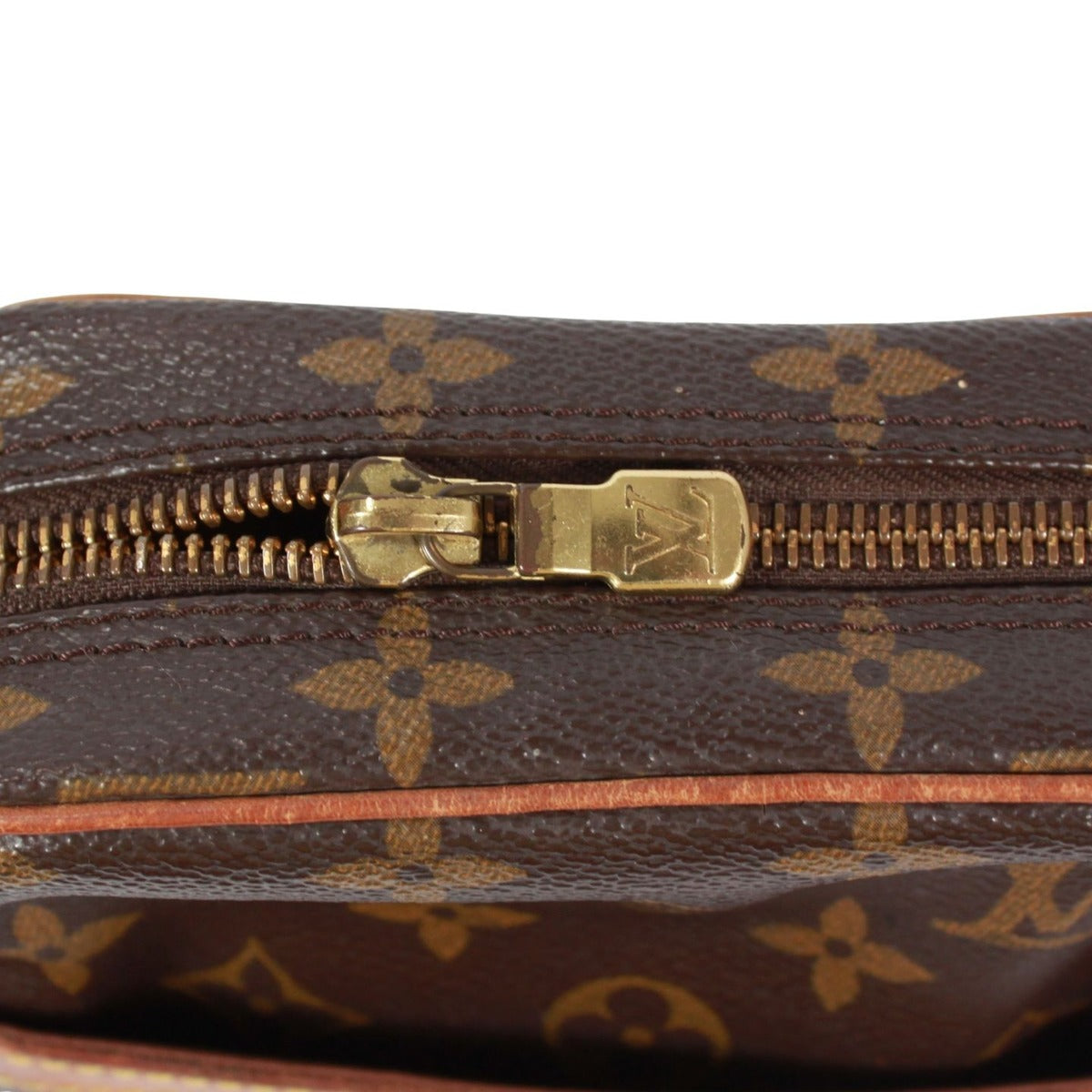 Louis Vuitton Danube Monogram Leather Brown Shoulder Bag Gold — view 10