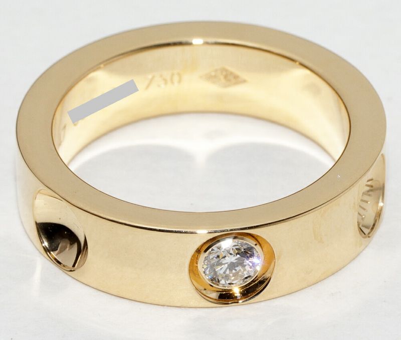 Louis Vuitton 18K Yellow Gold Diamond 1P (010ct) Petite Burg Empreinte Ring