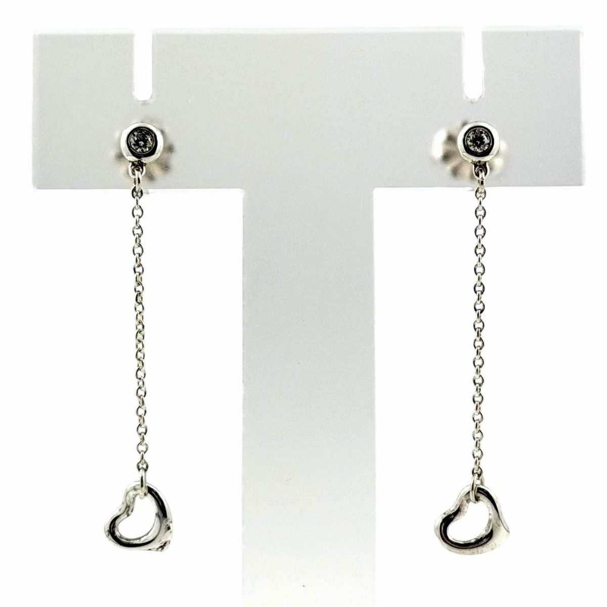 Tiffany & Co Elsa Peretti by the Yard Diamond Frame Diameter Earrings Silver