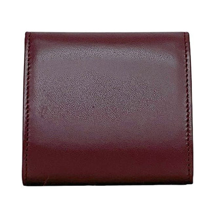 Cartier Coin Case Bordeaux Must Excellent Condition Coin Purse Leather Preowned