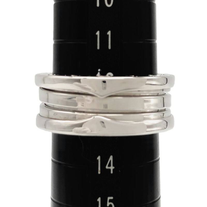 Bulgari Bvlgari B-zero1 2 Band Ring #54 18K White Gold 102g White Togo Old