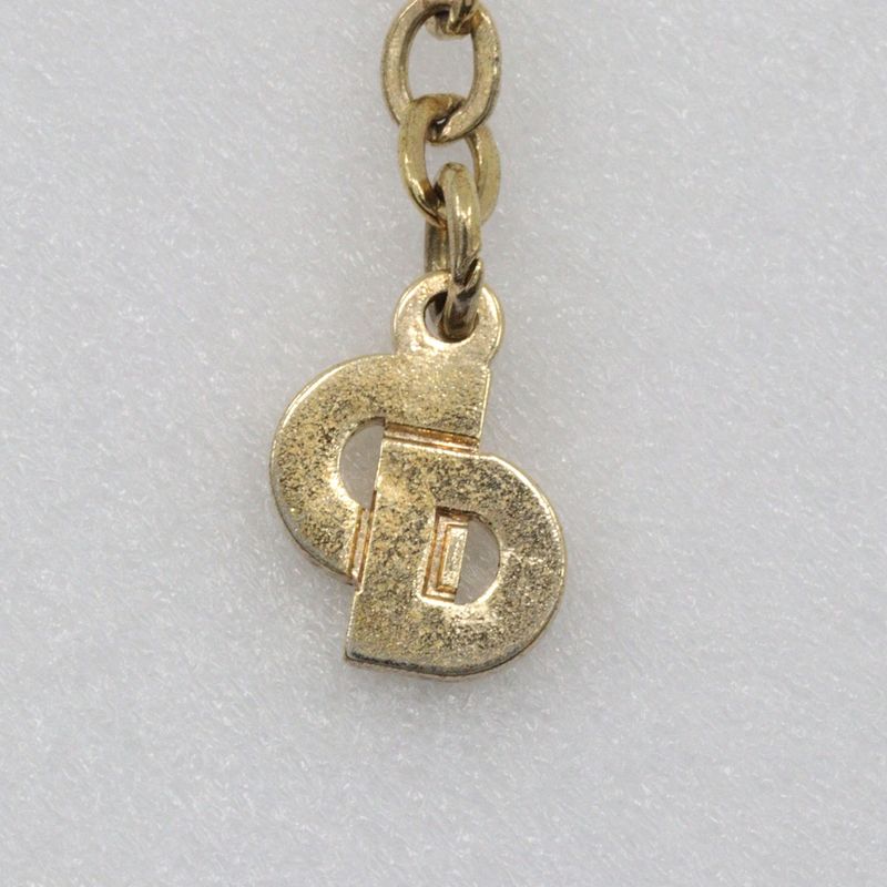 [dior] Christian Dior 3P Vintage Gold Plated And Rhinestone Ladies 4.5g Necklace