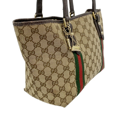 Gucci Tote GG Canvas Sherry Line Brown Champagne Gold — view 2