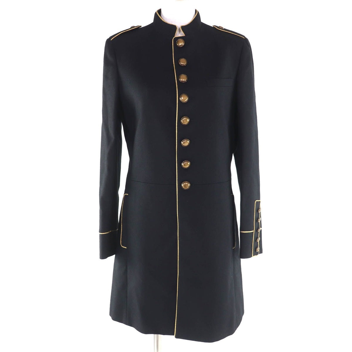 Saint Laurent Paris Lining Silk Hedi Slimane Era Wool Coat Napoleon