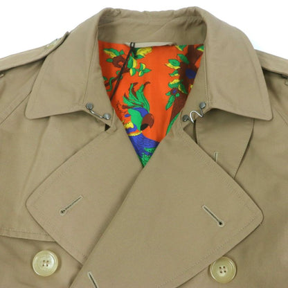 Gucci 452368 Back Taiga Embroidery 100% Silk Lining Logo Buttons Trench Coat