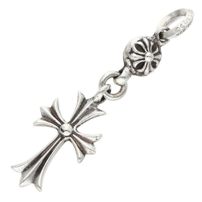 Chrome Hearts Tny CH Crs 1 Ball Tiny Cross Charm Silver Necklace Top