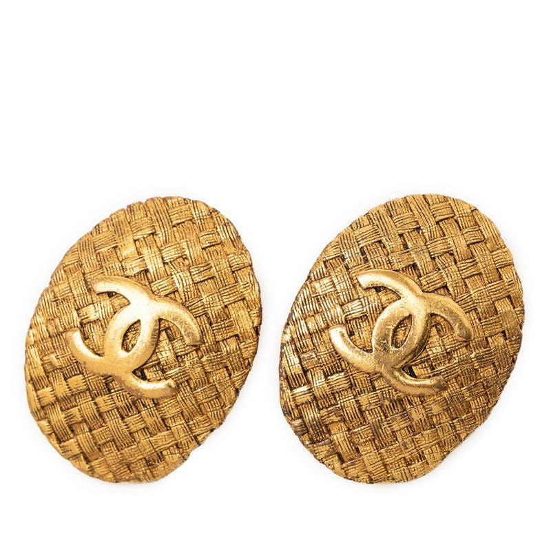 Chanel CC Logo Oval Gold Plated