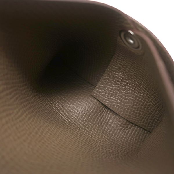 Hermes Coin Case Bastia Vaux Epson Etoupe Silver Hardware Unused Glazed Stamped