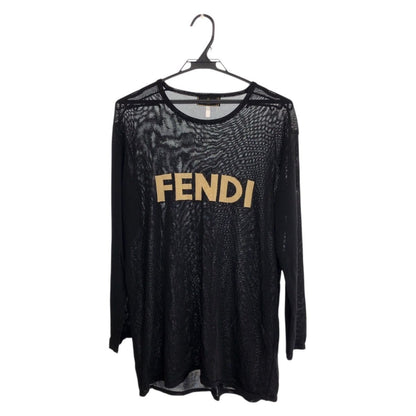 Fendi Thistle 42 Black Gold Polyester Long Sleeve T-Shirt