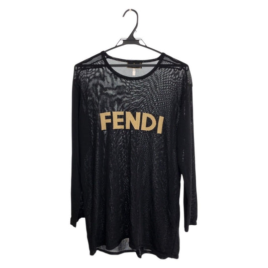 Fendi Thistle 42 Black Gold Polyester Long Sleeve T-Shirt