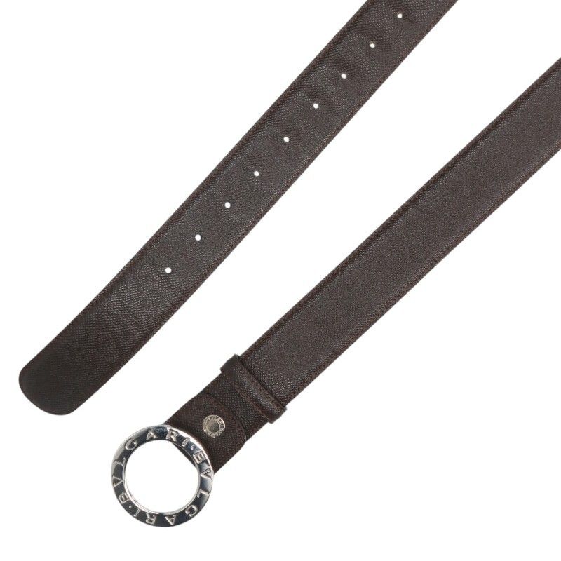 Bulgari Bee Zero One Sa-g11-24881 Round Buckle Leather Belt Men 110