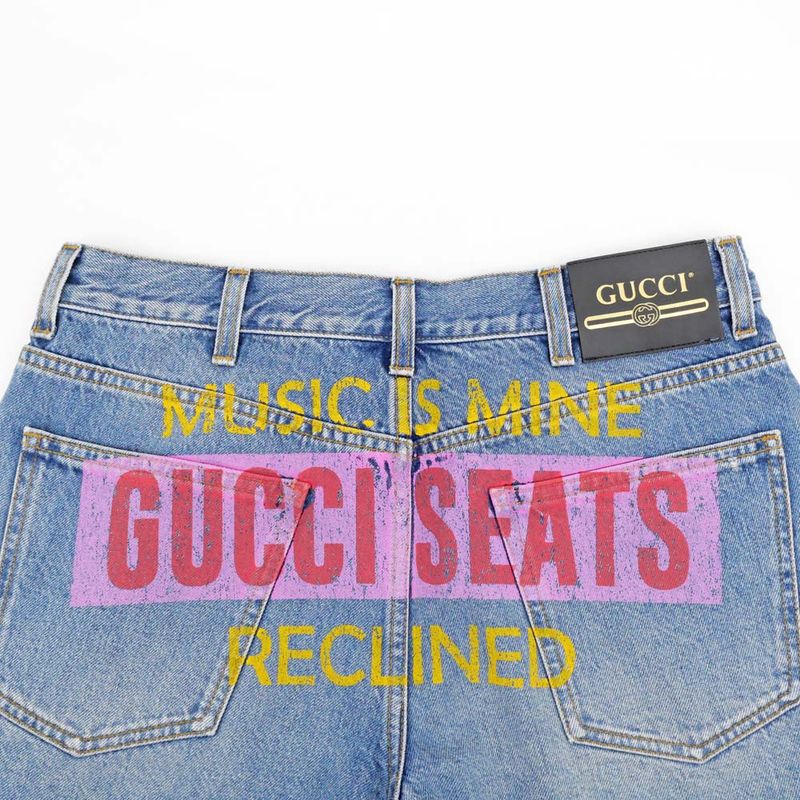 Gucci Denim Shorts Paint 26 Blue Cotton Ladies Apparel Women's Clothes