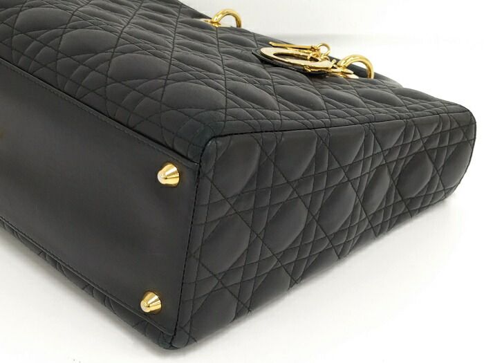 Christian Dior Lady Dior Large Handbag Cannage Leather Black