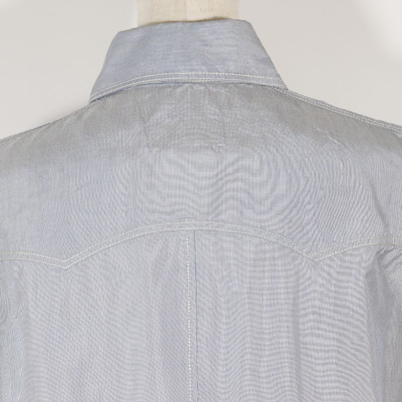 Chanel P24930v15491 Silk Blue Women's Short Sleeve Shirt