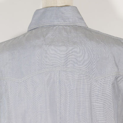 Chanel P24930v15491 Silk Blue Women's Short Sleeve Shirt