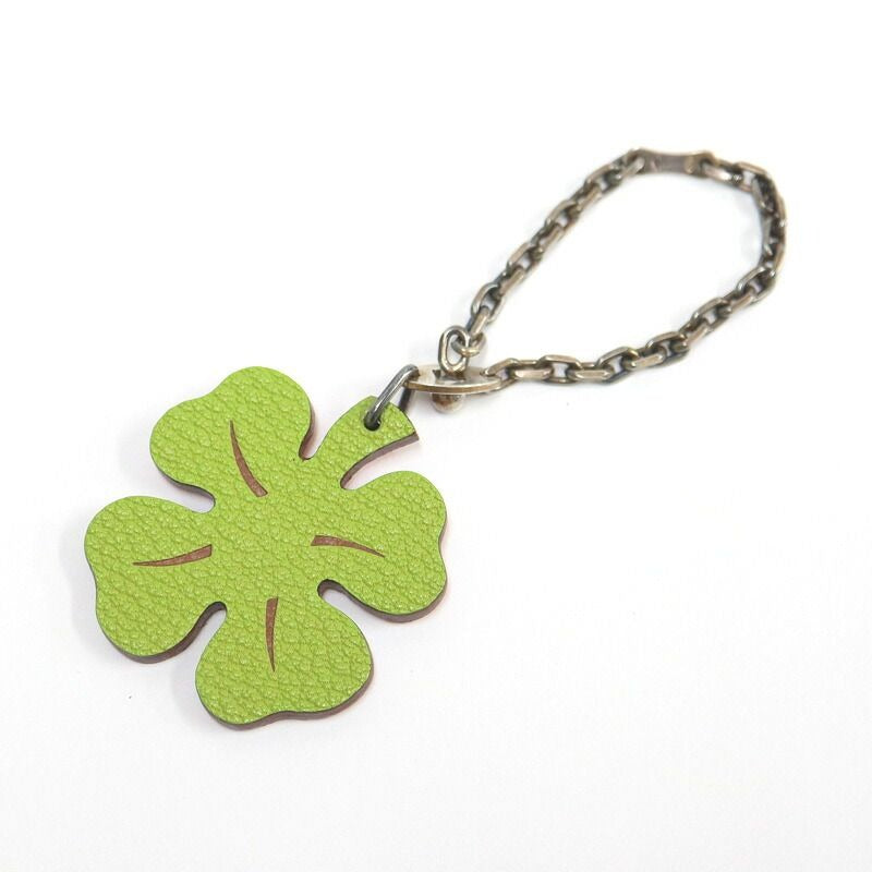 Hermes Clover Charm Green Orange Leather