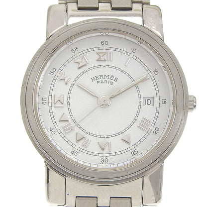Hermes Carrick Stainless Steel Quartz Analog Display White Dial Watch