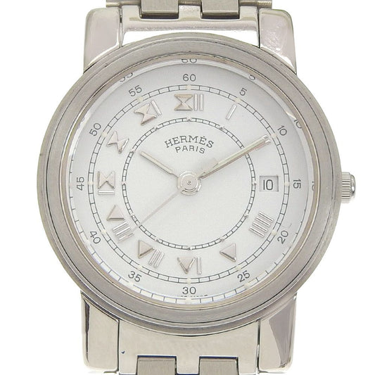 Hermes Carrick Stainless Steel Quartz Analog Display White Dial Watch