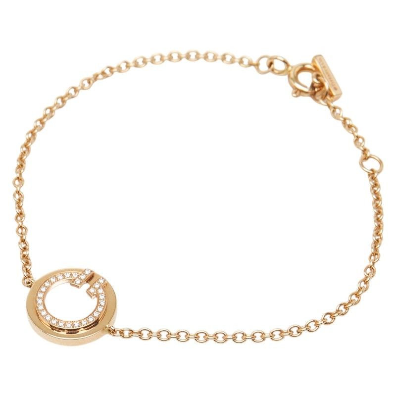 Tiffany & Co. T-toe Circle 18K Yellow Gold Diamond Mother of Pearl