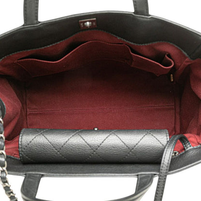 Chanel Coco Mark Handbag Chain Shoulder Bag Black Caviar Skin Women Chanel