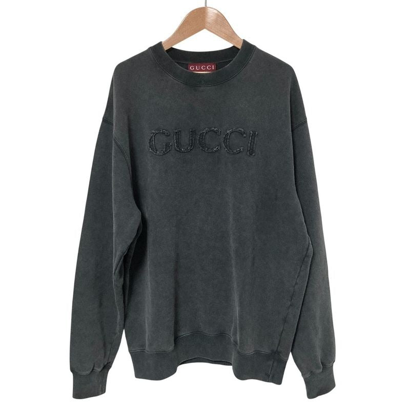 Gucci Logo Embroidery Cotton Sweatshirt Trainer Xjg6 a S Size 24AW