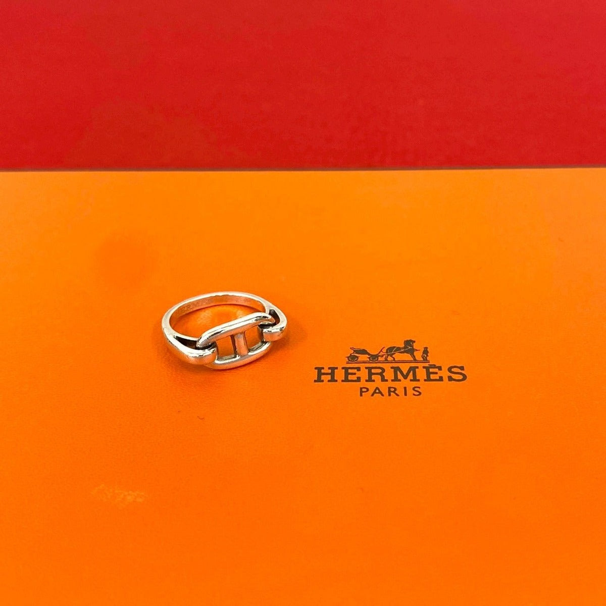 Hermes Chaine D'ancre Ring Silver