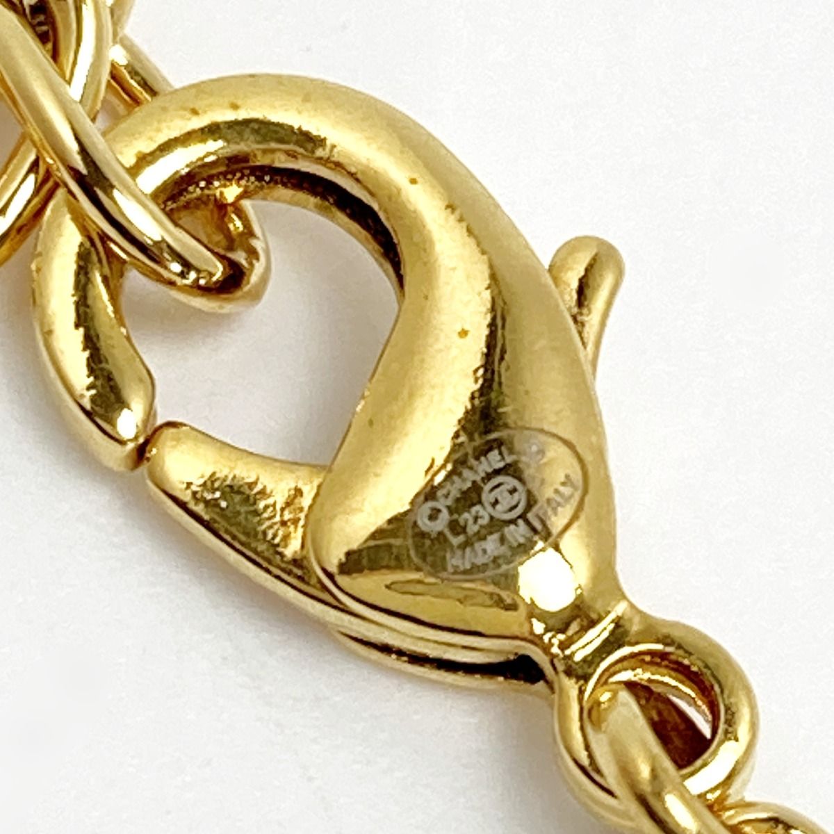 Chanel Cocomark Heart Necklace L23c Gold GP Rhinestone