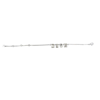 Christian Dior Logo Metal Rhinestone Silver Bracelet 0087 Christian Dior