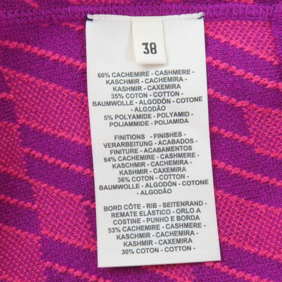 Hermes Cashmere Cotton Long Sleeve Crew Neck Knit Top Purple 38 Made — view 6