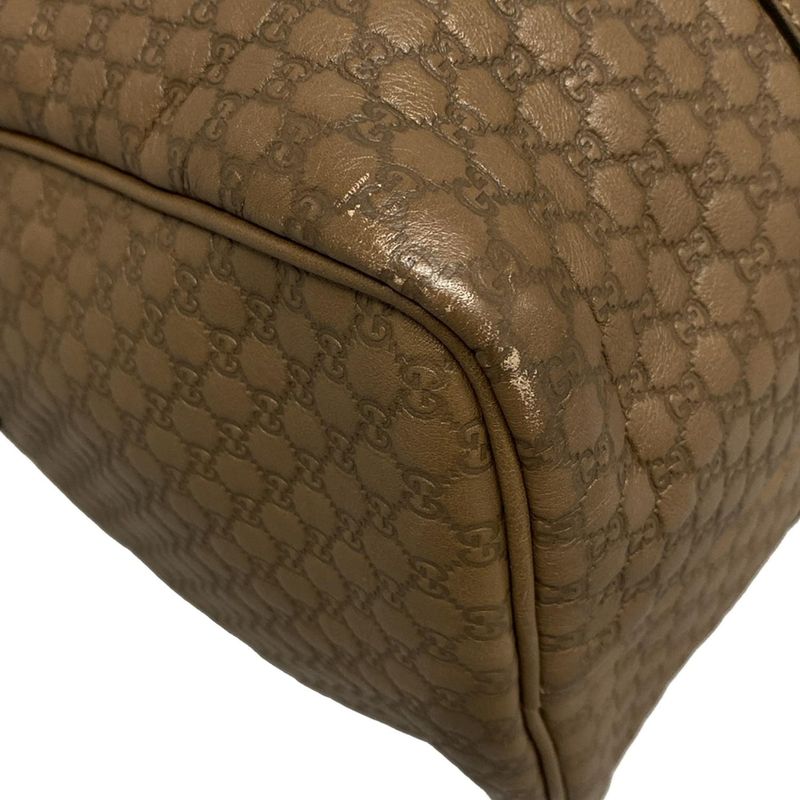 Gucci Handbag Nice/micro Guccissima 322231 Dark Brown Mini Boston Leather