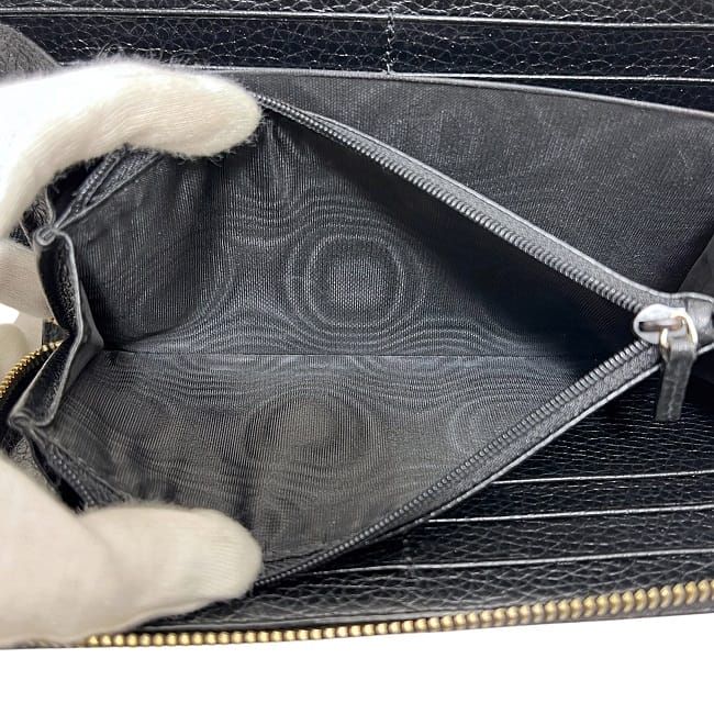 Gucci Round Zipper Long Wallet Black Interlocking 598147