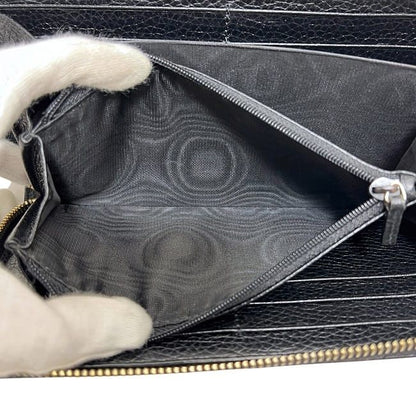 Gucci Round Zipper Long Wallet Black Interlocking 598147