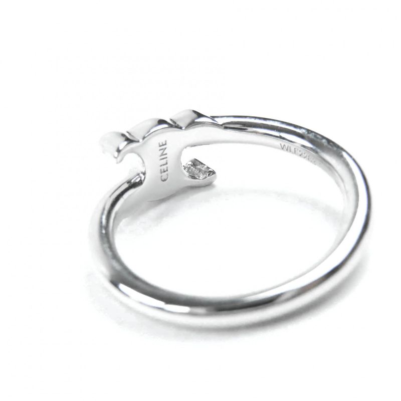 Celine 460ppp6bra Triomphe Asymmetric Ring Silver 52 Size Approx 12 With Box