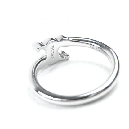 Celine 460ppp6bra Triomphe Asymmetric Ring Silver 52 Size Approx 12 With Box