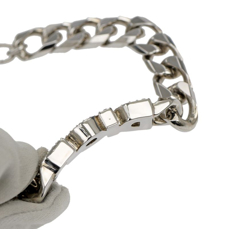 Dior Bracelet Silver Color Logo Rhinestone Accessory - Men's Man