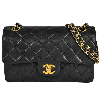 Chanel Matelasse 23 Chain Shoulder Bag Black Gold Hardware Coco Mark