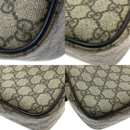 Gucci Second Bag GG Supreme Leather PVC Coating Beige Brown 131224