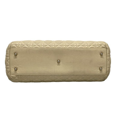 Dior/christian Dior Tote Bag Canage Stitch Ivory Chain Shoulder/silver Hardware