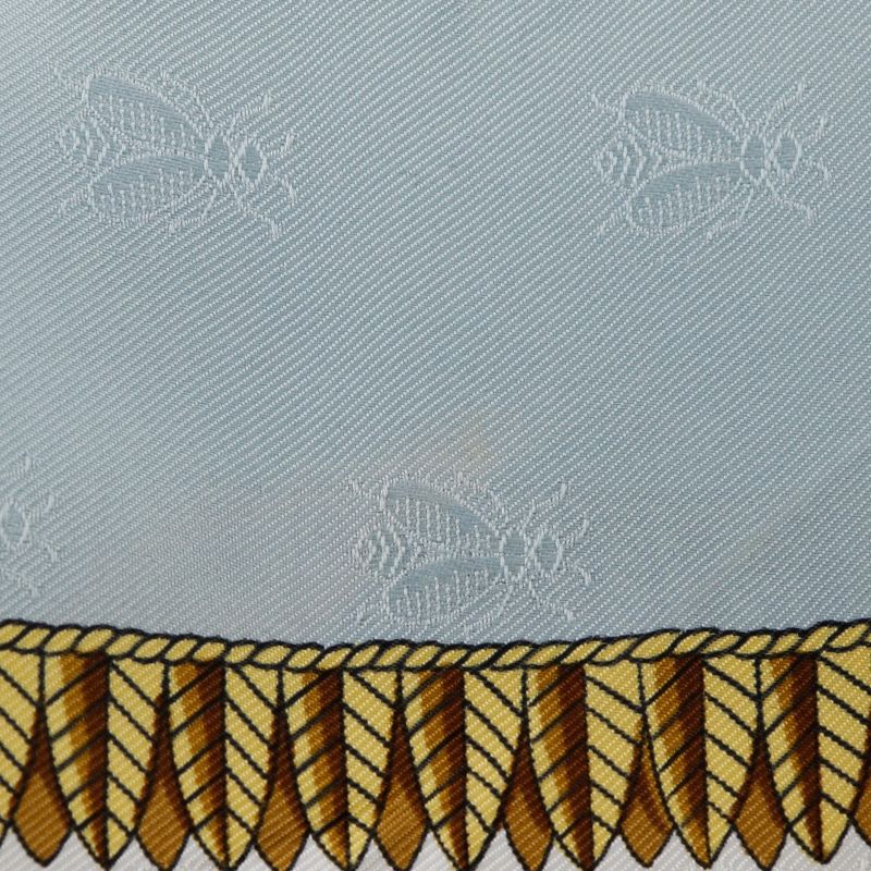 Hermes Carre 90 Napoleon Bee Silk Light Blue Women's Scarf